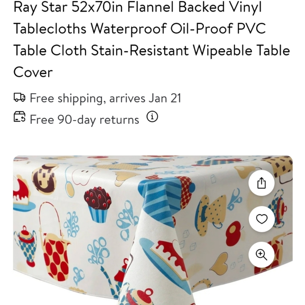 Ray Star Stain-Resistant Tablecloth Still In Package Tea Pot Design